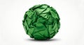Vibrant green textured sphere on white background Royalty Free Stock Photo