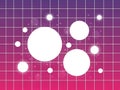 Vibrant Grid Background with White Circles and Purple Pink Gradient Royalty Free Stock Photo