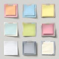 Vibrant Grid of Colorful Sticky Notes Arranged Neatly on a Clean White Background for Organization and Planning Royalty Free Stock Photo
