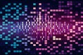 Vibrant grid pattern with multicolored blocks in shades of blue, purple, and pink