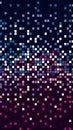 Vibrant grid pattern with multicolored blocks in shades of blue, purple, and pink
