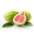 Vibrant Guava Composition Photography On White Background