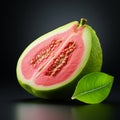 Vibrant Guava Fruit Photography On Black Background