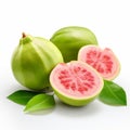 Vibrant Guava Fruit Photography On White Background