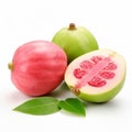 Vibrant Guava Fruit Photography On White Background
