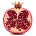 Vibrant Half Pomegranate with Juicy Arils Royalty Free Stock Photo
