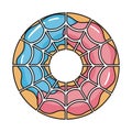 Colorful Stained Glass Spider Web Illustration in Circular Design Royalty Free Stock Photo