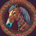 Vibrant Harmony: The Colorful Horse Mandala