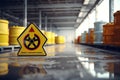 Vibrant Hazardous Materials Sign on Modern Industrial Background Royalty Free Stock Photo