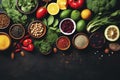 Vibrant Healthy Food Spread Royalty Free Stock Photo