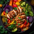 Rainbow Grilled Chicken and Vegetables