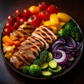 Rainbow Grilled Chicken and Vegetables