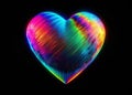 Vibrant Heart Animation with Static Noise Dynamic Black Background Stock Video