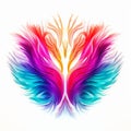 Vibrant Heart Feathers: Illusory Gradient Art By Magali Villeneuve