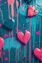 Vibrant Hearts Splash Abstract Art for Love Design Generative AI
