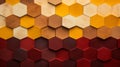 Vibrant Hexagon Wall: Abstract Colorist Sculpture With Nature-inspired Wood Texture