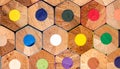 Vibrant Hexagonal Colored Pencil Background Royalty Free Stock Photo