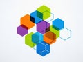 Vibrant hexagonal pattern with interconnected shapes Royalty Free Stock Photo