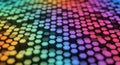 Vibrant hexagonal pattern with rainbow color gradient and bokeh effect Royalty Free Stock Photo