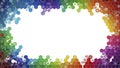 Vibrant Hexagonal Rainbow Frame with White Copy Space Royalty Free Stock Photo