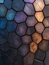 Vibrant hexagonal stone mosaic pattern