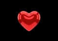 Glossy red heart shape close-up symbol of love and affection captured in high detail white background Royalty Free Stock Photo