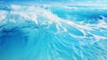 Vibrant high resolution aerial view of sea waves splashing on a beautiful sandy beach shore Royalty Free Stock Photo