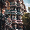 Vibrant Hindu Temple - A Captivating Display of Colors and Culture!