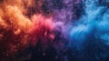 Vibrant Holi Powder Explosion on Colorful Backdrop - Abstract Closeup of Colorful Dust