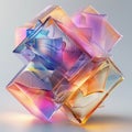 Vibrant holo abstract 3D shape, captivating images showcasing holographic textures and dynamic forms, a mesmerizing