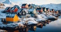 Vibrant Homes of Greenland Colorful Arctic Architecture Royalty Free Stock Photo