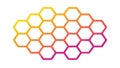Vibrant Honeycomb Pattern with Orange-Yellow Gradient, vector design Generative AI Royalty Free Stock Photo