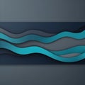 vibrant horizontal banner with a teal-blue and slate-gray backdrop featuring contemporary waves Royalty Free Stock Photo