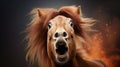 Vibrant Horse Portrait: Chaotic Energy And Exaggerated Caricatures