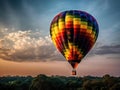 A colorful hot air balloon soaring into the sky created with Generative AI