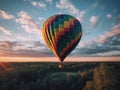 A colorful hot air balloon soaring into the sky created with Generative AI