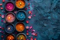 Vibrant Hues of Indian Festivities: Holi and Diwali Essentials. Concept Holi Celebration, Diwali