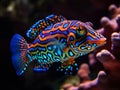 The Vibrant Hues of the Mandarin Fish in Coral Reefs