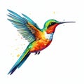 Vibrant Hummingbird in Flight Isolated on White Background. Generative ai Royalty Free Stock Photo