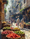 The vibrant hustle of a street market