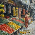 The vibrant hustle of a street market