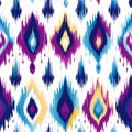 Vibrant Ikat Pattern In Blue And Pink With Mystical Symbolism