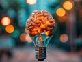 Illuminated Brain A Symbol of Innovative Thinking, Creative Ideas, and Wise Insights Discover the Power of Your Mind to Generate Royalty Free Stock Photo