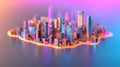 Vibrant Illuminated Cityscape at Dusk