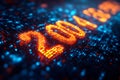 Digital Futuristic Data Concept with Glowing Numerical Code for Tech Design Generative AI