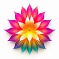 Vibrant Illusory Gradient Flower On White Background