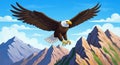 Majestic Bald Eagle Soaring Over Mountains Royalty Free Stock Photo