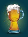 A vibrant illustration of a beer mug