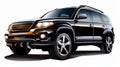 Vibrant Illustration Of A Black Suv On A White Background Royalty Free Stock Photo