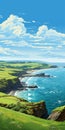 Vibrant Illustration Of Bude, Cornwall: A Lively Coastal Landscape